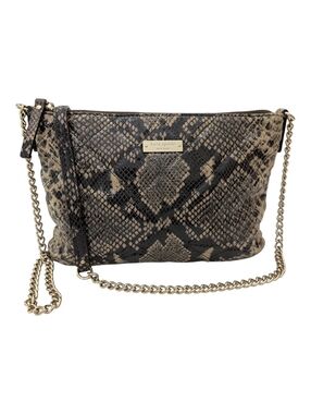 Kate Spade Gold Coast Ginnie Snake Embossed Crossbody Bag Animal Print Chain